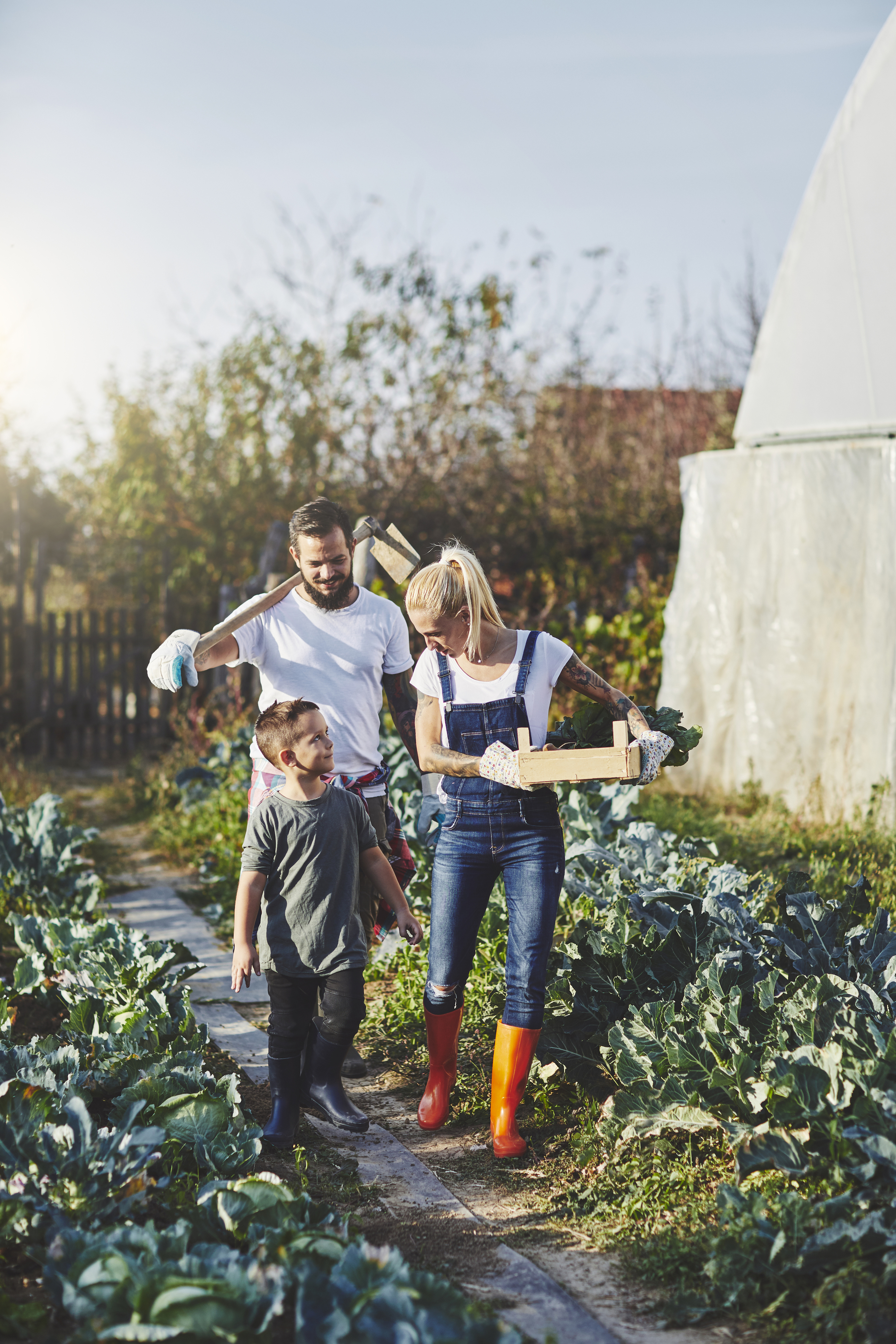 Family gardening together